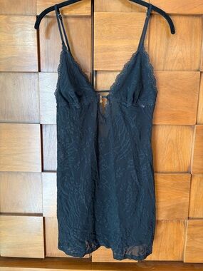 Victoria's Secret Black Lace Chemise Slip
